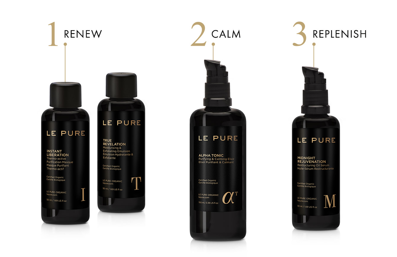 routine réparation de la peau après l'été le pure