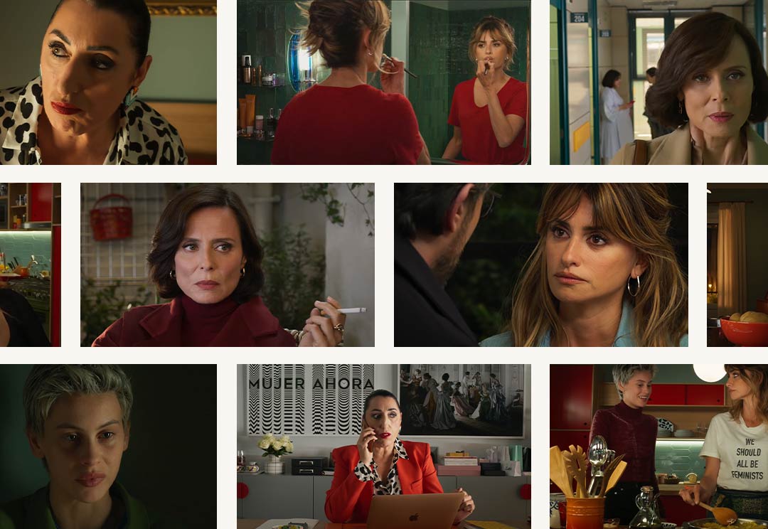 Actors and actresses from Pedro Almodóvar's films Amarga Navidad — the faces behind LE PURE's long-standing collaboration with Spanish cinema