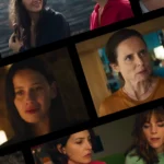 Maquillaje orgánico LE PURE aplicado al reparto de Amarga Navidad de Almodóvar — Aitana Sánchez-Gijón, Milena Smit, Bárbara Lennie durante el rodaje