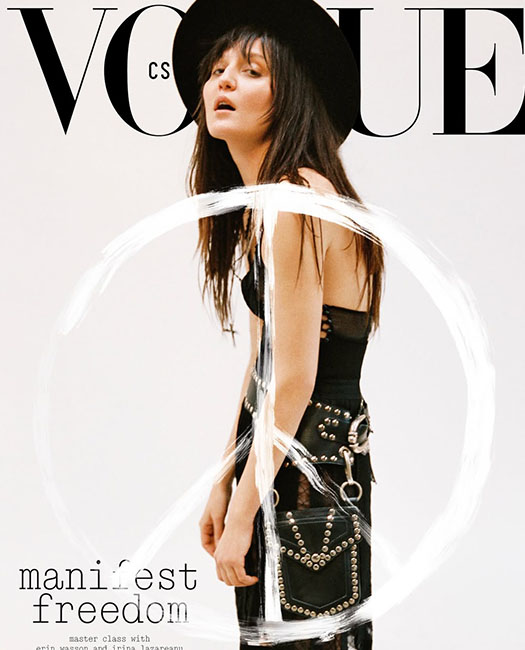 Model and singer Irina Lazareu's skin prepared with LE PURE organic skincare and foundation for Vogue Magazine – MUA Jonathan Sánchez