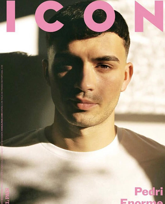 FC Barcelona soccer star Pedri's skin prepared with LE PURE organic skincare and foundation for ICON Spain Magazine – MUA Emiliano Riccardi