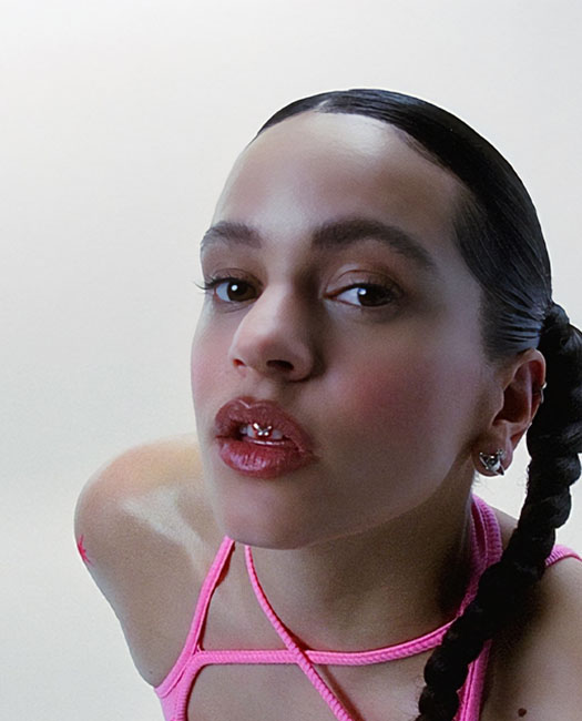 Rosalía's skin prepared with LE PURE organic skincare and foundation for the Motomami Spotify music video