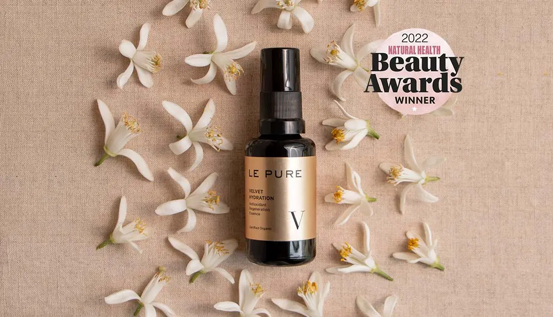 LE PURE Velvet Hydration — Natural Health Beauty Award | Zertifizierte biologische Gesichtsessenz Velvet Hydration — beste Gesichtsessenz, ausgezeichnet bei den Natural Health Beauty Awards